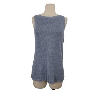 Eileen Fisher‎ Organic Linen Knit Tank Top Women XS Blue Sleeveless Minimalist